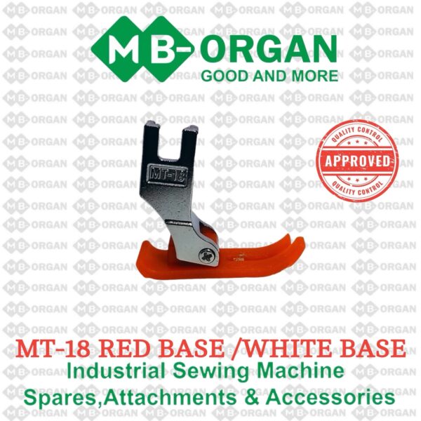 MT-18 Teflon Presser Foot - Red Base / White Base for Industrial Sewing Machines